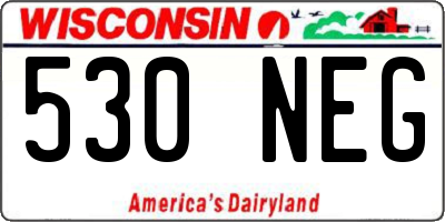 WI license plate 530NEG