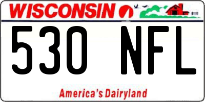 WI license plate 530NFL