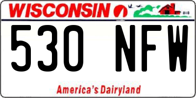 WI license plate 530NFW