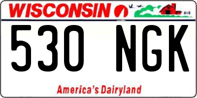WI license plate 530NGK
