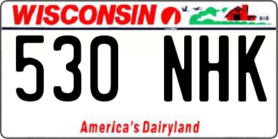 WI license plate 530NHK