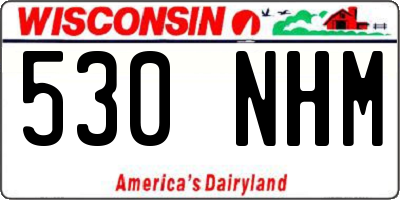 WI license plate 530NHM
