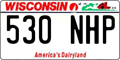 WI license plate 530NHP