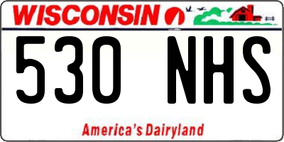 WI license plate 530NHS