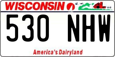 WI license plate 530NHW
