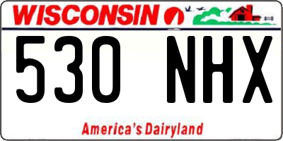 WI license plate 530NHX