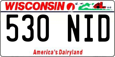 WI license plate 530NID