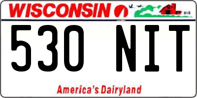 WI license plate 530NIT