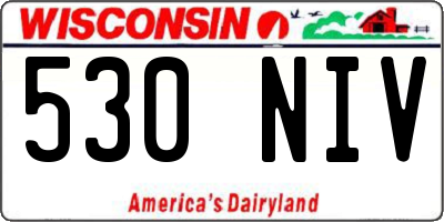 WI license plate 530NIV
