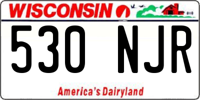 WI license plate 530NJR