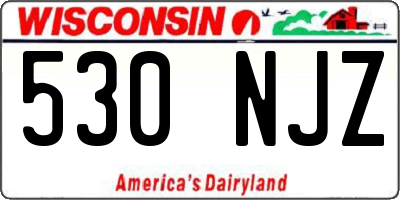 WI license plate 530NJZ