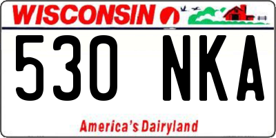 WI license plate 530NKA