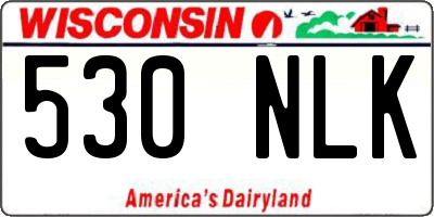 WI license plate 530NLK