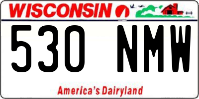 WI license plate 530NMW