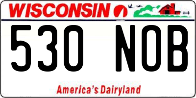 WI license plate 530NOB