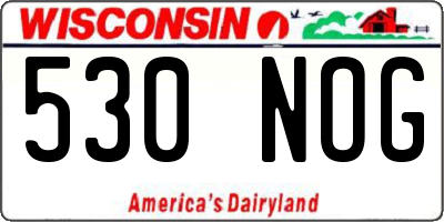WI license plate 530NOG