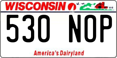WI license plate 530NOP