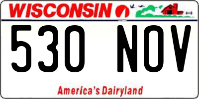 WI license plate 530NOV