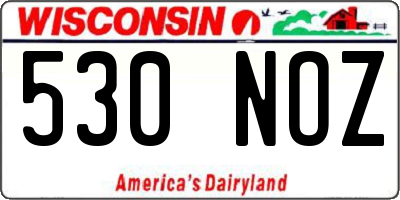 WI license plate 530NOZ