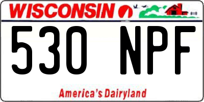 WI license plate 530NPF