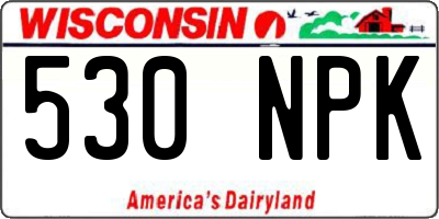WI license plate 530NPK