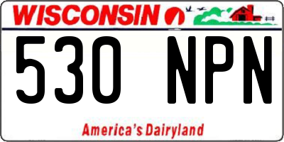 WI license plate 530NPN