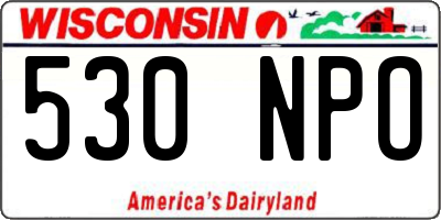WI license plate 530NPO