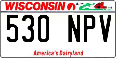 WI license plate 530NPV