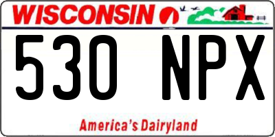 WI license plate 530NPX