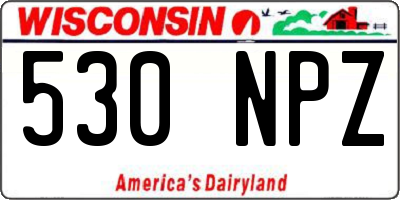 WI license plate 530NPZ
