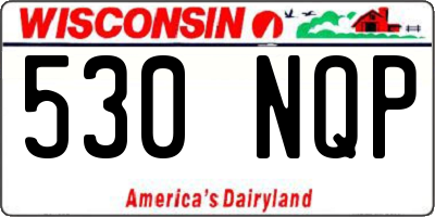 WI license plate 530NQP