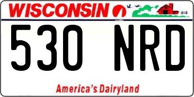 WI license plate 530NRD