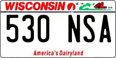 WI license plate 530NSA