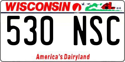 WI license plate 530NSC