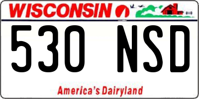 WI license plate 530NSD