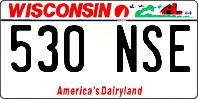 WI license plate 530NSE