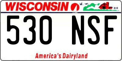 WI license plate 530NSF
