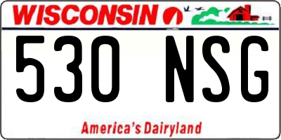 WI license plate 530NSG