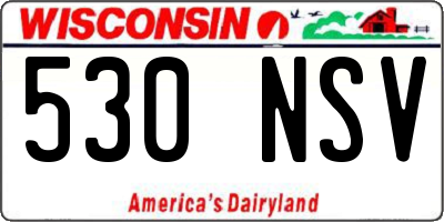 WI license plate 530NSV