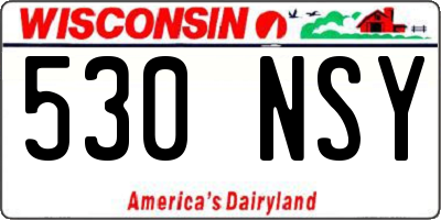 WI license plate 530NSY