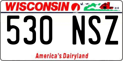 WI license plate 530NSZ