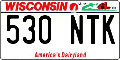 WI license plate 530NTK
