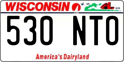WI license plate 530NTO