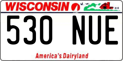 WI license plate 530NUE
