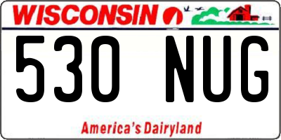 WI license plate 530NUG