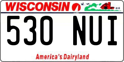 WI license plate 530NUI
