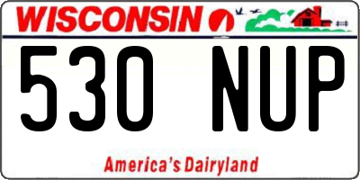 WI license plate 530NUP