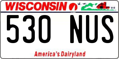 WI license plate 530NUS