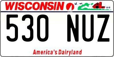 WI license plate 530NUZ