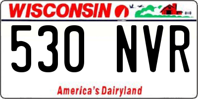 WI license plate 530NVR